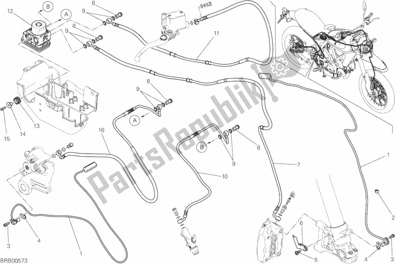 Todas as partes de Sistema De Freio Antitravamento (abs) do Ducati Scrambler Desert Sled 803 2018
